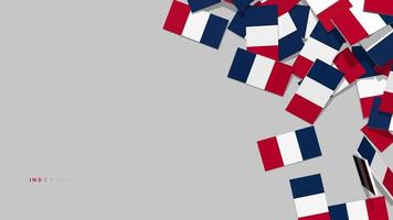 Frankrike flagga faller från rätt sida på jord, oberoende dag, nationell dag, krom nyckel, luma matt urval video