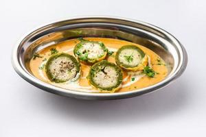 Shaam Savera is a spinach kofta curry where stuffing is made from paneer and the kofta made from spinach photo