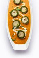 Shaam Savera is a spinach kofta curry where stuffing is made from paneer and the kofta made from spinach photo
