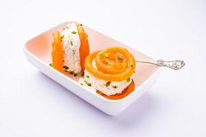 Jalebi Ice Cream, combination of Indian dessert with a twist photo