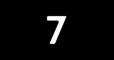 Countdown-Zeit von 10 bis 0. Glatte Morph-Form-Animation auf schwarzem Hintergrund