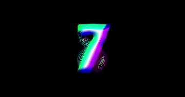 Countdown-Zeit von 10 bis 0. Gestaltungselement mit leuchtendem Rand auf schwarzem Hintergrund einfärben video