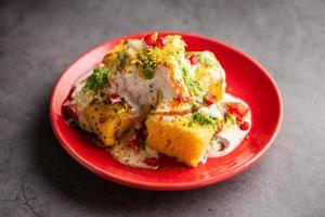 Khaman Dhokla chaat is a very simple and refreshing fusion chaat recipe made using leftover dhokla photo