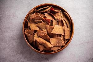 Ragi Chips or Nachni or finger millet wafers, Indian healthy snack photo