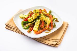 Paneer Jalfrezi - cottage cheese cooked with peppers and onion photo