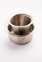 South Indian filter Coffee or tea Brass or stainless steel empty Tumbler Cup and saucer or glass photo
