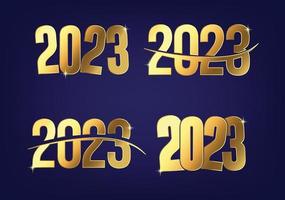 Set of luxury gradient 2023 new year text vector