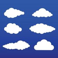 White Clouds On Blue Background vector