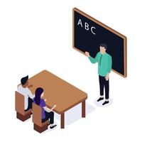 Teacher Giving Lesson Isometric vector