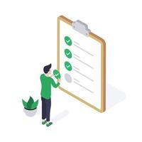 Man Checklist Isometric vector