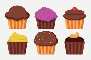 muffins en estilo plano vector