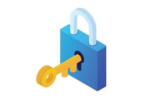 Lock and Key icon stock vector. Illustration of clip, mail - 355812