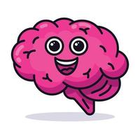emoji de cerebro feliz vector