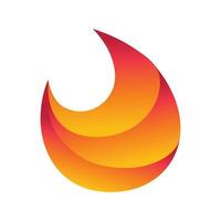 logotipo degradado de llama roja 2 vector