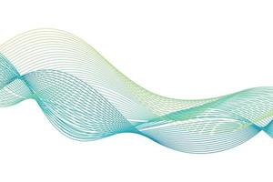 Wave Abstract Lines Green Turquoise Background vector