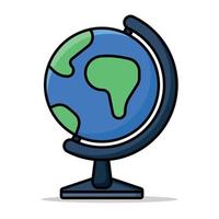 Cartoon Style Geography Globe vector