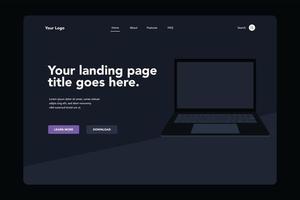 Dark Mode Landing Page vector