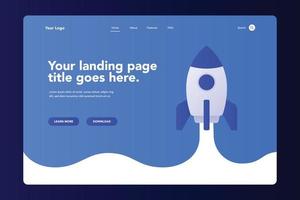 Rocket Launch Landing Page vector