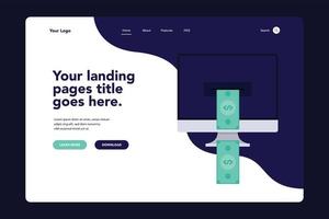 Online ATM Landing Page vector