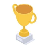 Gold Cup Isometric Trophy vector