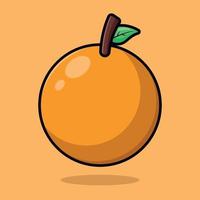 Orange Fruit Coloured Outline vector