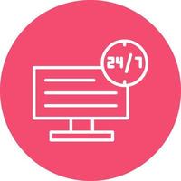 24 7 Monitoring Vector Icon Design