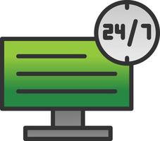 24 7 Monitoring Vector Icon Design