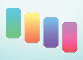 4 Vector Blank Colorful Paper Frames Steps