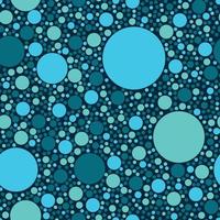 Circle and Dots Abstract Seamless Blue Pattern vector