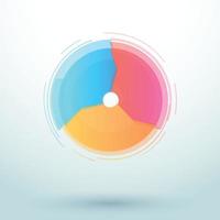 Colorful Spinning Three Section Circle Shape Cycle vector