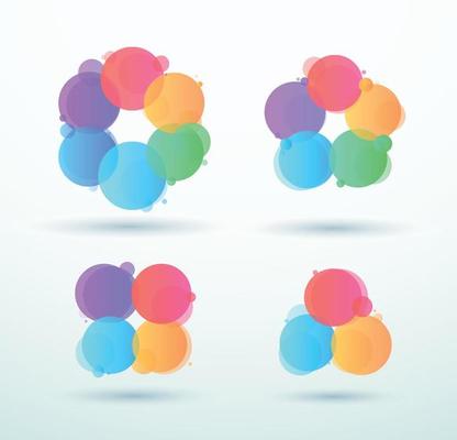Abstract Business Linked Circle Round Cycles Set