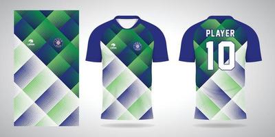 plantilla de diseño de deporte de camiseta de fútbol verde azul vector