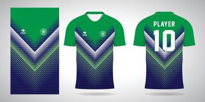blue green football jersey sport design template vector