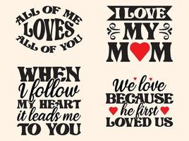 Valentine svg design set vector