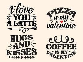 conjunto de diseño de svg de san valentín vector