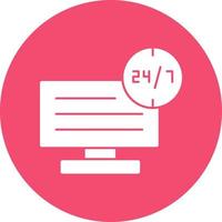 24 7 Monitoring Vector Icon Design