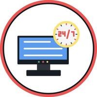 24 7 Monitoring Vector Icon Design