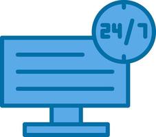 24 7 Monitoring Vector Icon Design