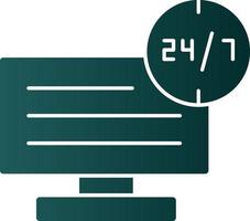 24 7 Monitoring Vector Icon Design