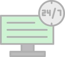 24 7 Monitoring Vector Icon Design