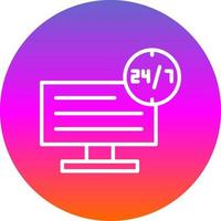 24 7 Monitoring Vector Icon Design
