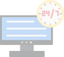 24 7 Monitoring Vector Icon Design