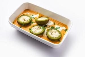 Shaam Savera is a spinach kofta curry where stuffing is made from paneer and the kofta made from spinach photo