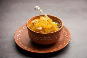 sheera de manzana o budín o halwa foto