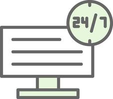 24 7 Monitoring Vector Icon Design