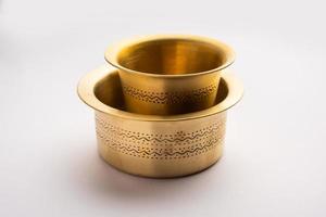 South Indian filter Coffee or tea Brass or stainless steel empty Tumbler Cup and saucer or glass photo