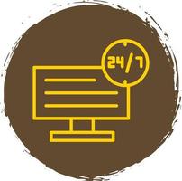 24 7 Monitoring Vector Icon Design