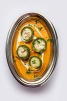 Shaam Savera is a spinach kofta curry where stuffing is made from paneer and the kofta made from spinach photo