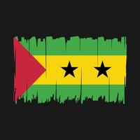 Sao Tome Flag Brush Vector Illustration