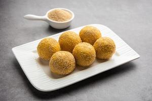 Khas khas besan laddu or laddoo photo